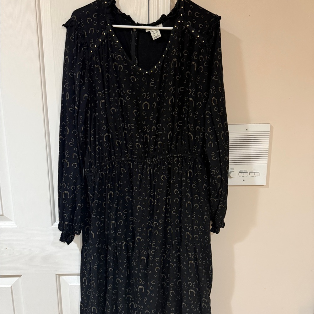 Ariat Black and Gold Long Sleeve Dress